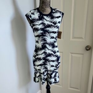 Rachel Roy Palm Print Sleeveless Dress